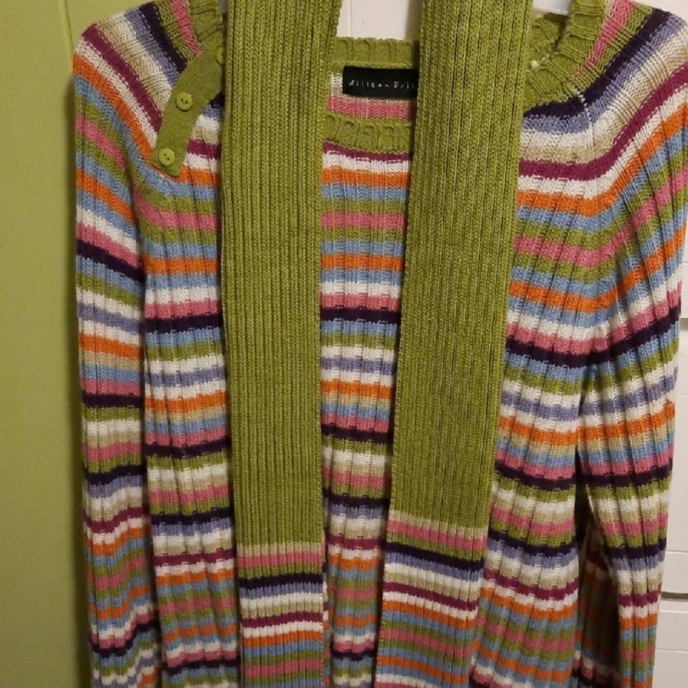 NwOT striped sweater with matching scarf